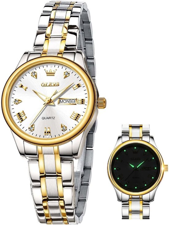 Women\'s White Stainless Steel Fashion Quartz Analog Waterproof Dress Wrist Watch main image 6